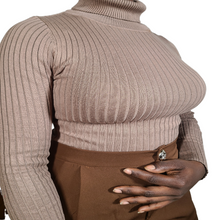  Cocoa Long Sleeve Turtle Neck (Ribbed Bodysuit)