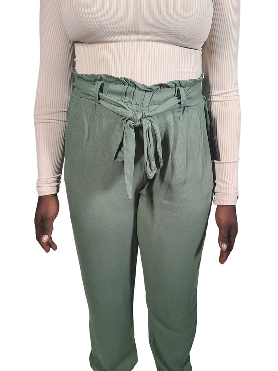 Boho Paperbag Light Green Pants