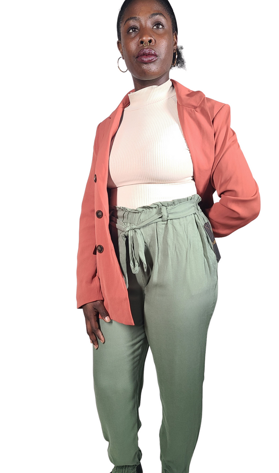 Woman's Double Breasted Blazer (Sienna Orange)