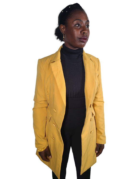 Double Breasted Blazer Mustard