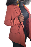 Woman's Double Breasted Blazer (Sienna Orange)