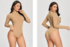 Tan Long Sleeve Turtle Neck (Ribbed Bodysuit)