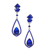 Double teardrop earring in the color royal blue